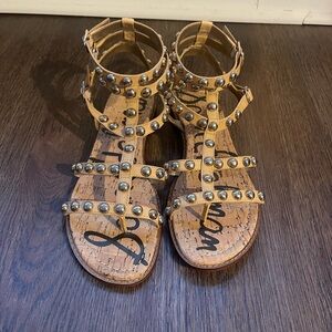 Sam Edelman Eavan Studded Gladiator Sandal Color: Natural Sand Size: 9.5